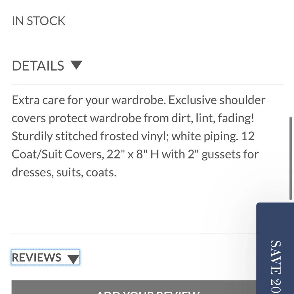 🖤5/$25 Vinyl Shoulder Cover quantity one